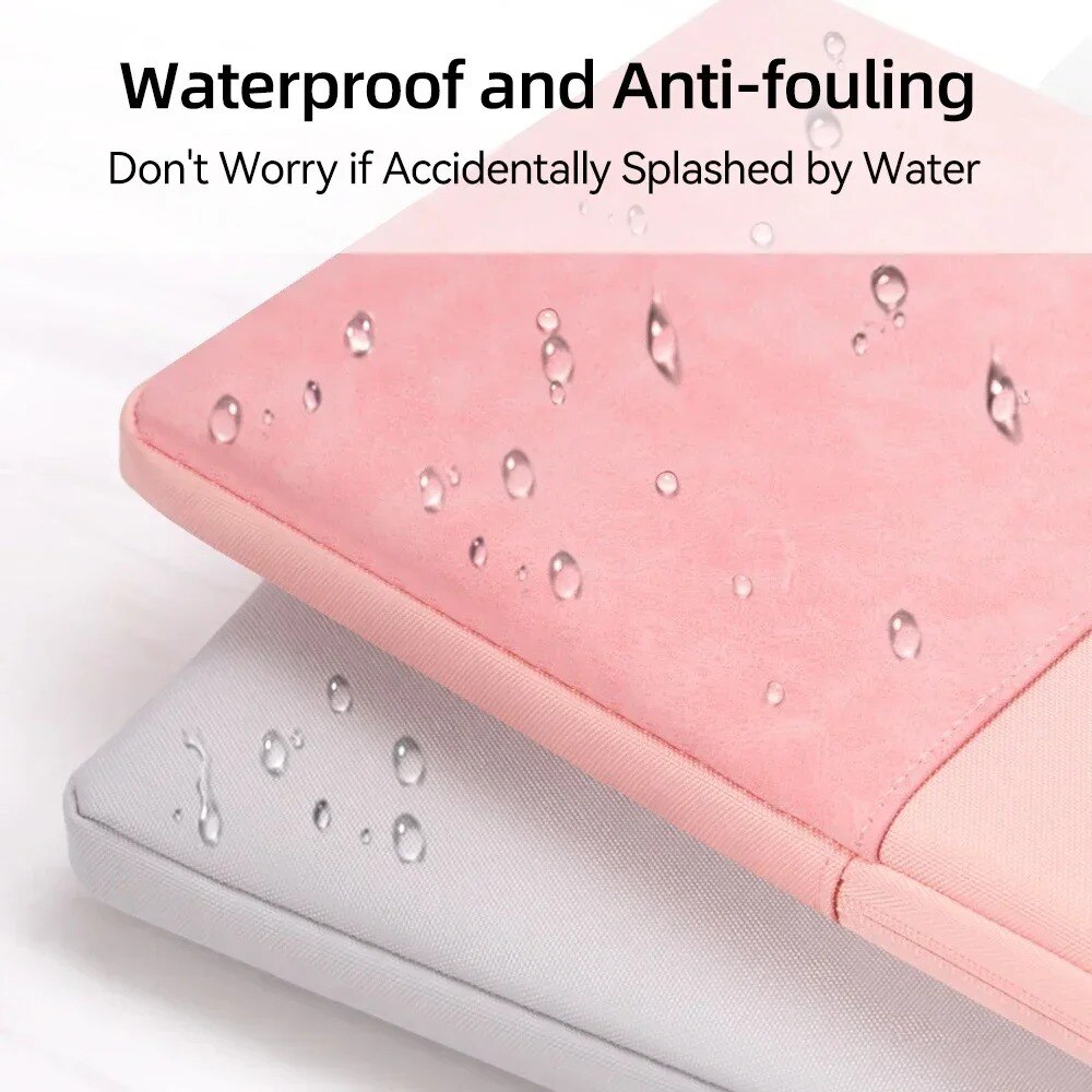 Husa Tableta pentru 9.7 - 11 inch, Compatibila Samsung / Apple / Lenovo / HUAWEI, Fermoar metalic, Protectie fleece interna, Mare Capacitate, Portabili, cu Manere, Roz