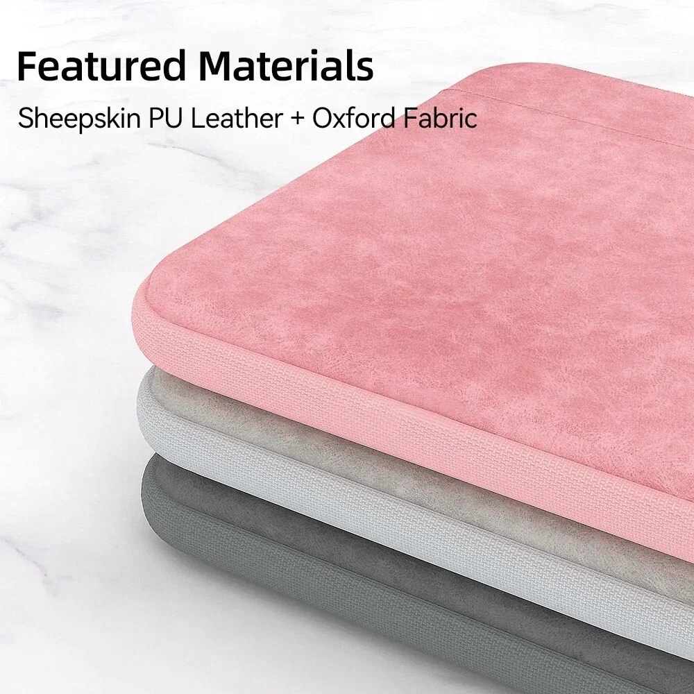 Husa Tableta pentru 9.7 - 11 inch, Compatibila Samsung / Apple / Lenovo / HUAWEI, Fermoar metalic, Protectie fleece interna, Mare Capacitate, Portabili, cu Manere, Roz