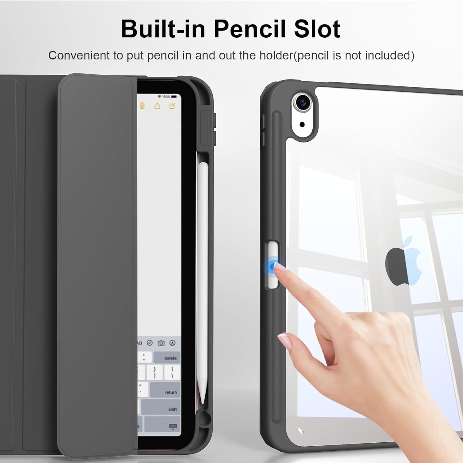 Husa de protectie pentru tableta, potrivita pentru iPad (A16) 11 11 inch 2025, husa pentru iPad 10 10, 9 inch 2022, Negru