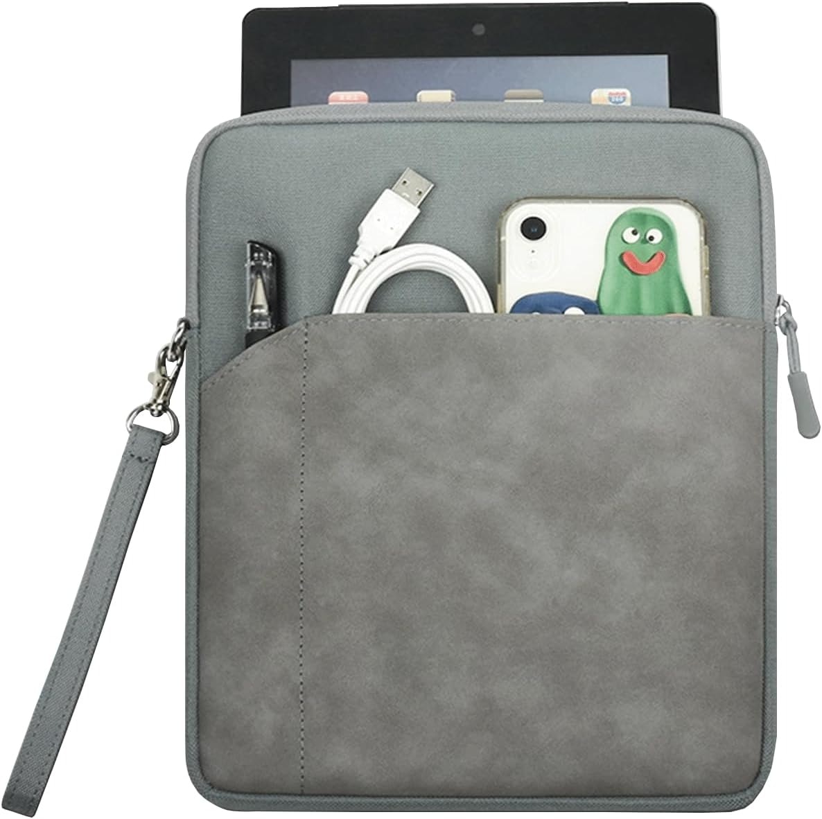 Husă tabletă, gri închis, 9-11 inch, capacitate mare, impermeabilă