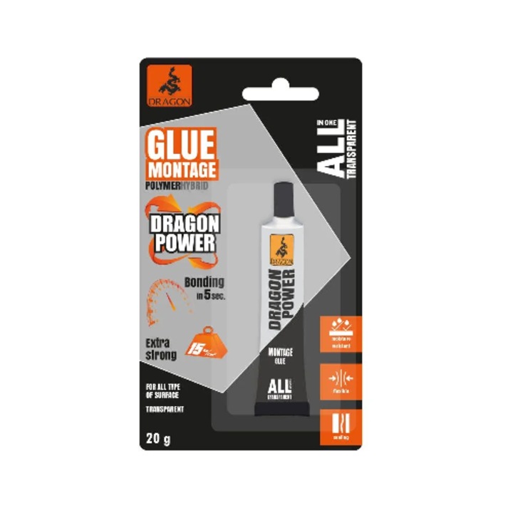 Adeziv Dragon All in One Hybrid Power, de reparare, 20 g, transparent