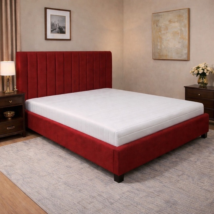 Saltea ortopedică Dolce Dormire Comfort Basic 20, 200 × 200 × 20 cm, spumă poliuretanică, husă detașabilă, lavabilă, matlasată, reversibilă, fermă