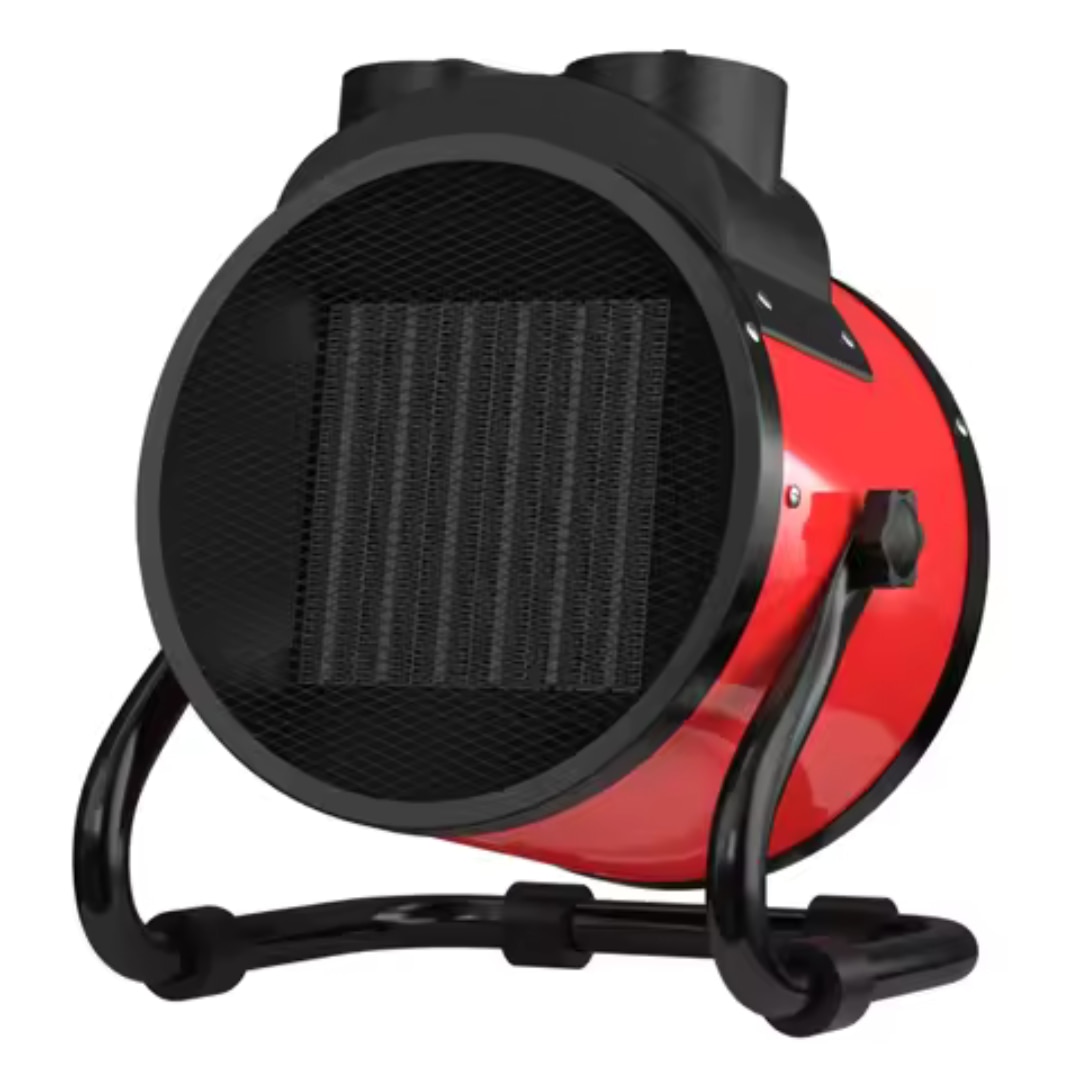 Aeroterma electrica portabila Macvi® cu ventilator 3000W PTC cu termostat si protectie la supraincalzire, 2 trepte incalzire + ventilator, rosu