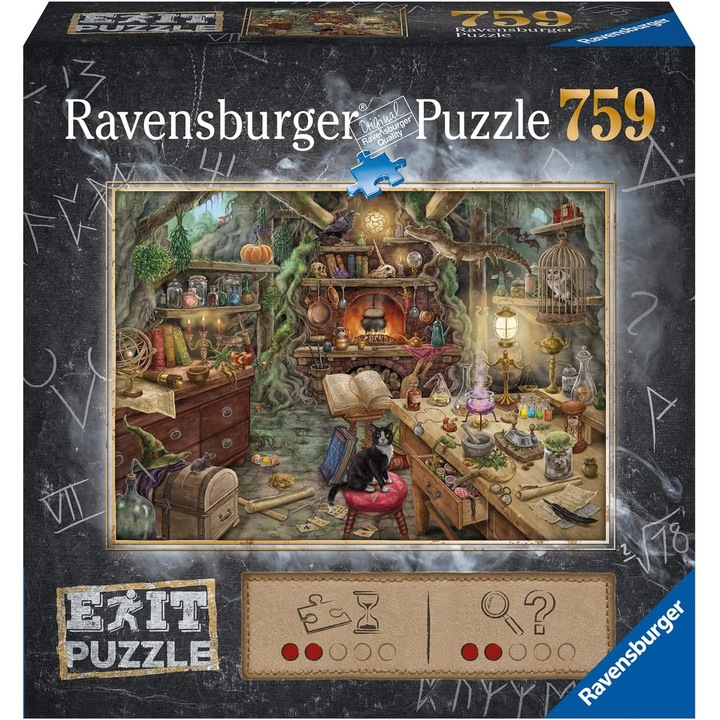 Puzzle Ravensburger EXIT 'Bucataria Vrajitoarelor', 759 piese, design detaliat