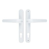 Maner usa termopan, asskanaer, Set maner clanta usa interior cu rozeta cheie, Cu suruburi, Ergonomic, Usor de instalat si curatat, Potrivit pentru usa de sticla groasa de 4-7 cm, Din aluminiu, Latime sild 25mm, Interax 85mm, Alb