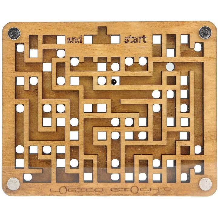 Labirint din Lemn Logica Giochi, Serie Euclide, 2 niveluri, 15x12.5x2cm
