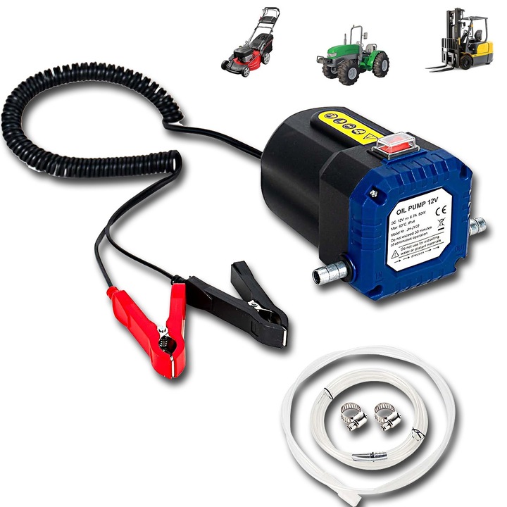 Pompa electrica de ulei, YOUKUKE®, 12V 80W, cu furtun, pentru schimb ulei, design compact