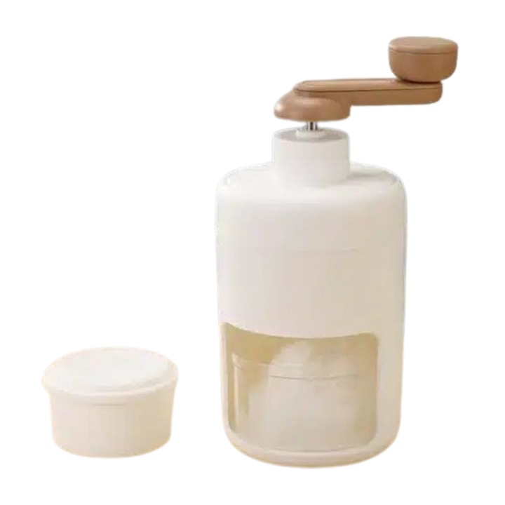 Aparat de maruntit gheata, Mini masina manuala pentru gheata, Smoothie maker, Compact, Multifunctional, Smoothie, Otel, Maro