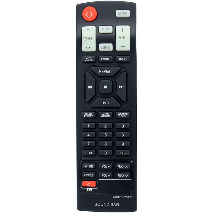 Telecomandă de înlocuire Azwok AKB73575421 pentru LG SoundBar, gata de utilizare, fără programare