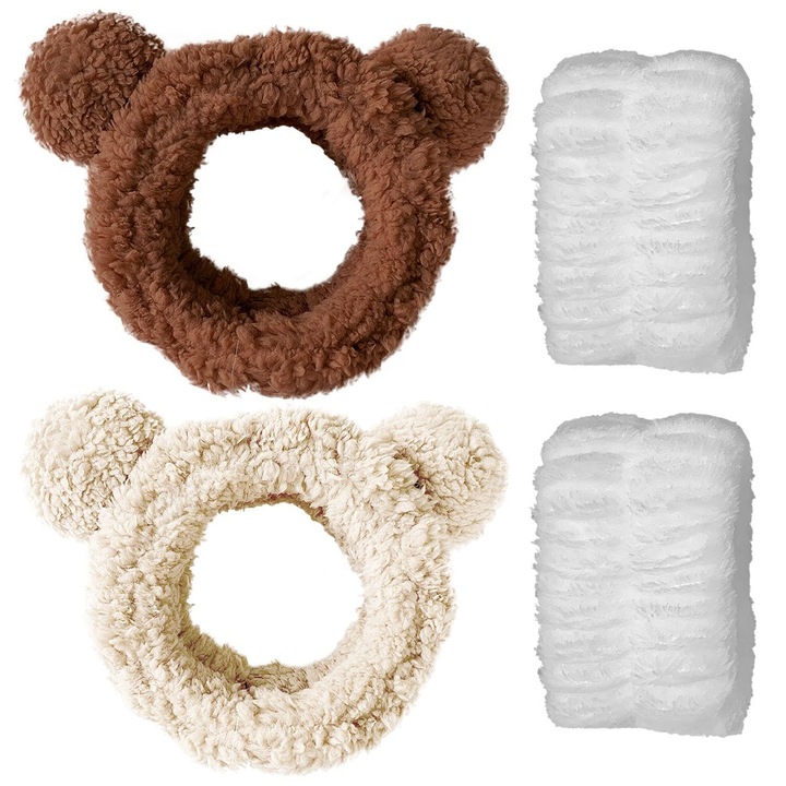 Set 2 Bentite Plusate si 1 Pereche Mansete - Accesorii Frumusete