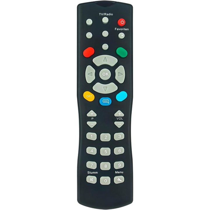 Telecomandă înlocuitoare VINABTY pentru Technotrend, design ergonomic, butoane sensibile, neagră