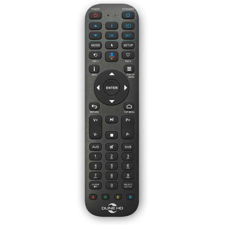 Telecomandă Dune HD Premium R4, IR, Bluetooth, microfon, Air Mouse
