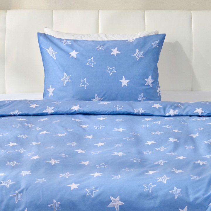 Set asternut 3 piese SKY VERSO 01 140x200cm albastru, alb