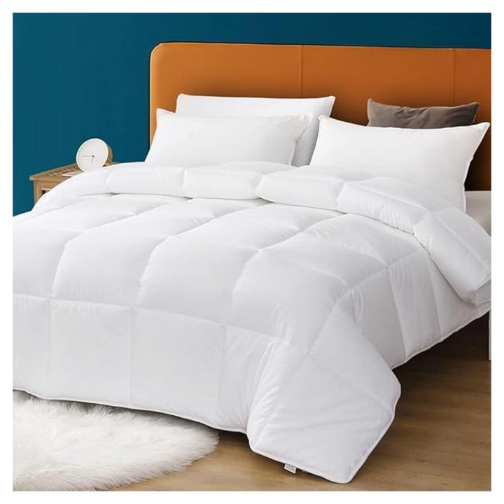 Pilota 4 anotimpuri 155 x 220 cm, certificata Oeko-Tex Standard 100, 100% microfibra, moale, alb, Oeko-Tex