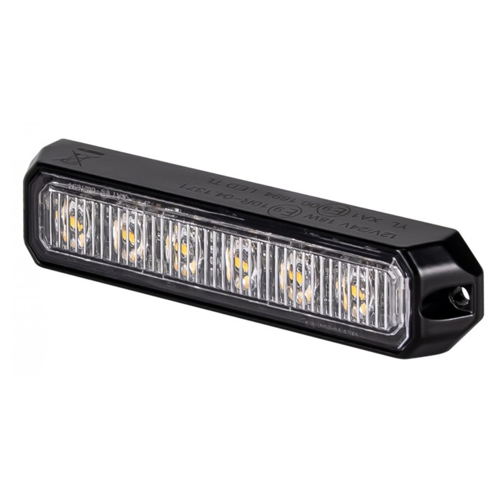 Lampa Avertizare LED, KAMAR, LW0032-ALR-1, Lumina Intermitenta Puternica Pentru Siguranta Sporita, 3 Moduri De Clipire, Vizibilitate Excelenta Zi Si Noapte, Ideala Pentru Vehicule Utilitare Si Speciale, 128 x 28 x 19 mm, Portocaliu