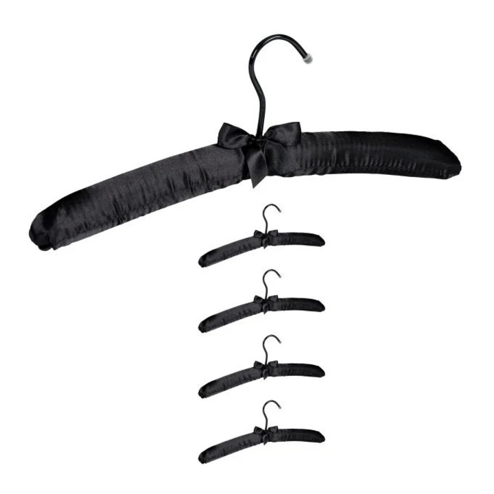 Szatin vállfák, Northix, készlet, bélelt, forgatható, többszínű, standard méret