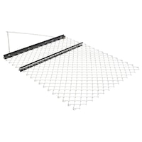 Grapa cu lant, atasament tractor/ATV/UTV, Dimensiune 122 x 152 cm, Otel Q235, Nivelare teren si pregatire gazon, Pentru alei cu pietris si camp agricol, Neagra