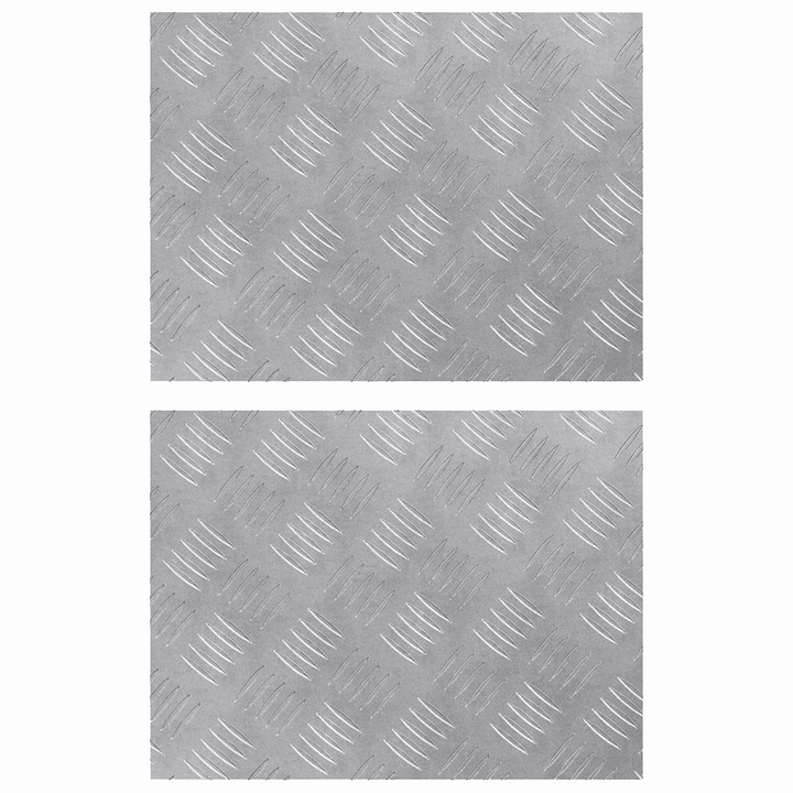 Set Trepte Dreptunghiular 2 pcs vidaXL, Argintiu 40 x 30 cm Aluminiu