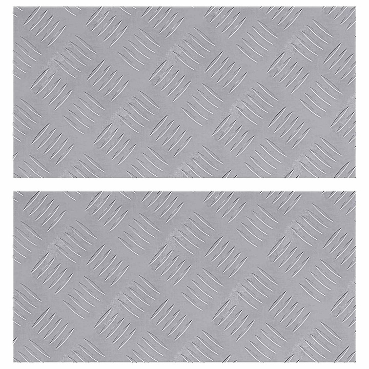 Set Trepte Dreptunghiular 2 pcs vidaXL, Argintiu 50 x 25 cm Aluminiu