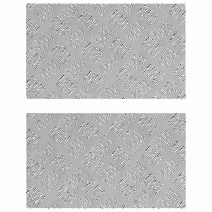 Set Trepte Dreptunghiular 2 pcs vidaXL, Argintiu 50 x 30 cm Aluminiu