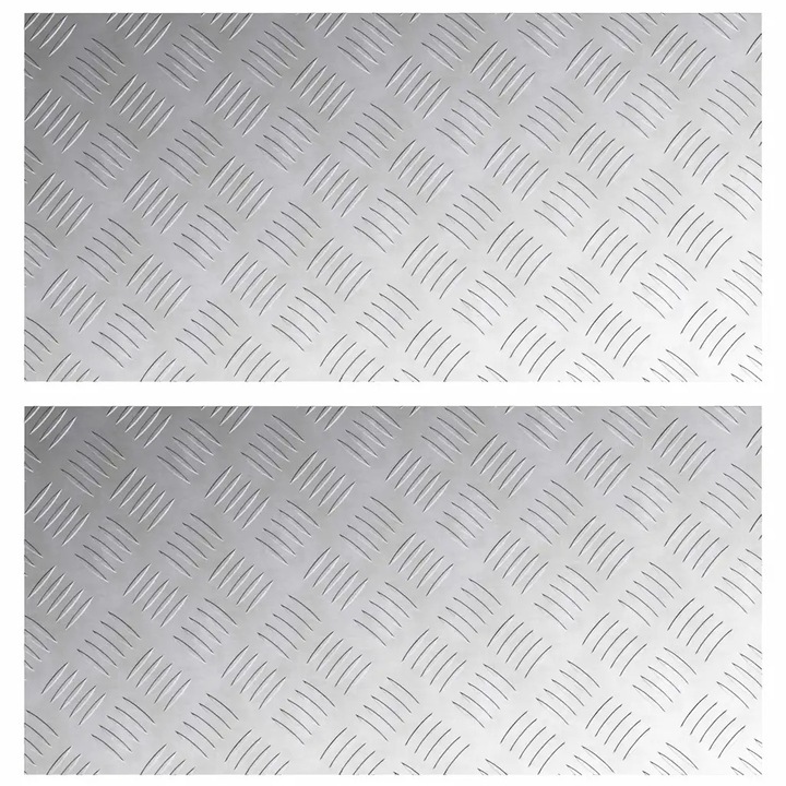 Set Trepte Dreptunghiular 2 pcs, Argintiu, 80x40cm, Aluminiu