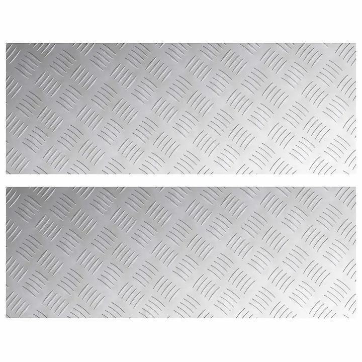 Set Trepte Dreptunghiular 2 pcs, Argintiu, 80x30cm, Aluminiu