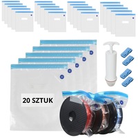 Set de saci vidati pentru depozitarea filamentelor 3D, 20 buc + pompa + 4 cleme