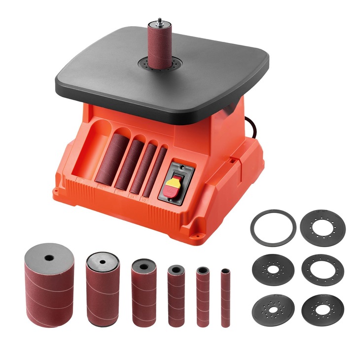 Slefuitor cu ax oscilant (tambur), De masa, 2000 RPM, 6 mansoane 12, 7–76, 2 mm, Cursa 16 mm, Masa 390 x 415 mm, Pentru lemn