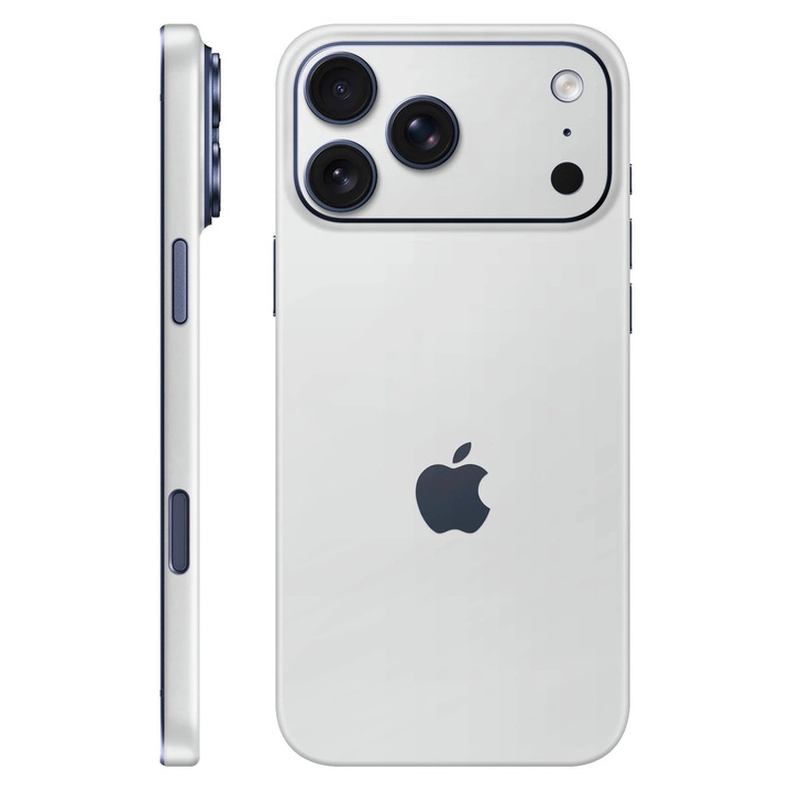 Folie de protectie pentru iPhone 17 Pro Max, Colectia Unique, Skin Spate cu laterale unite, Mat Alb