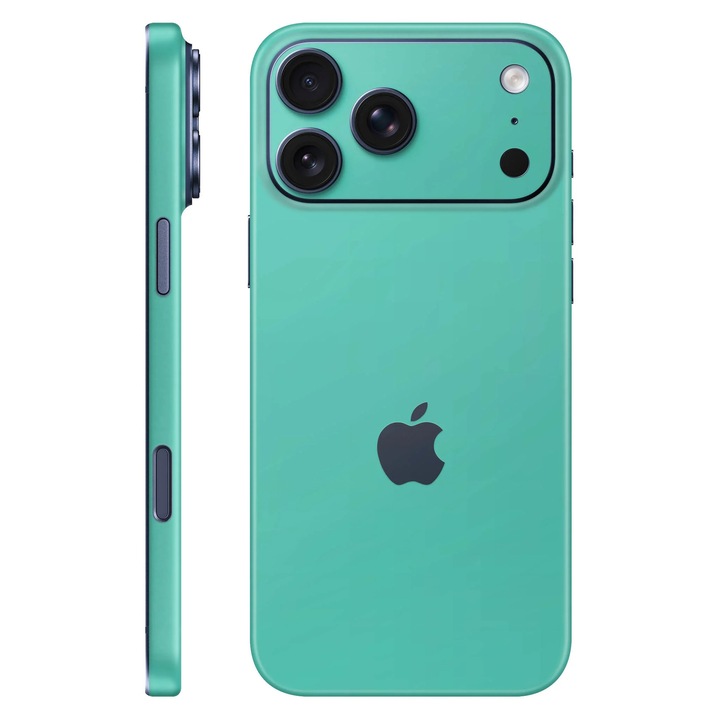 Folie de protectie pentru iPhone 17 Pro Max, Colectia Unique, Skin Spate cu laterale unite, Mat Verde Menta