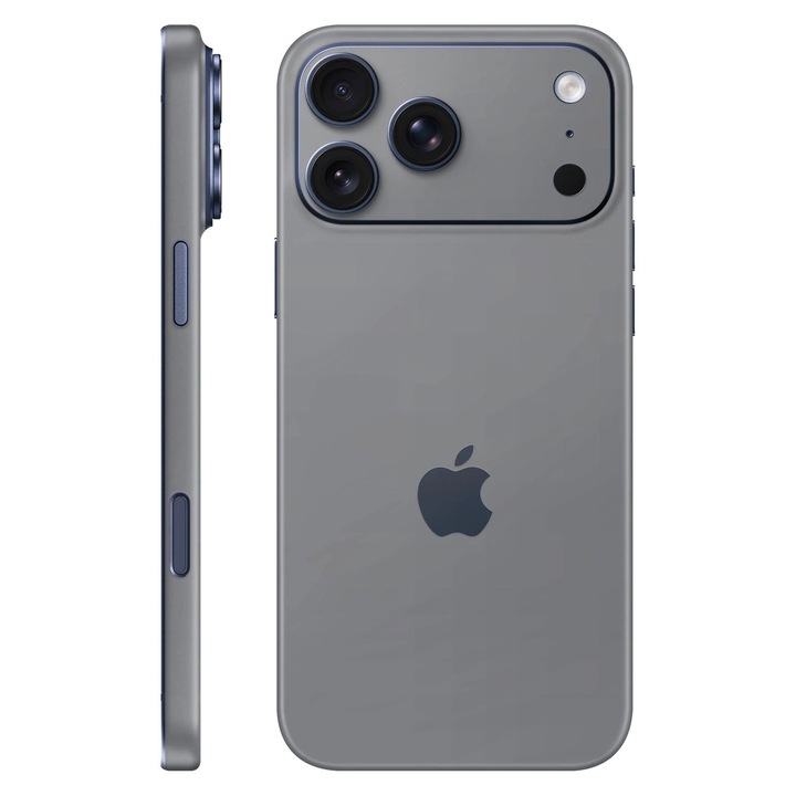 Folie de protectie pentru iPhone 17 Pro Max, Colectia Unique, Skin Spate cu laterale unite, Mat Gri