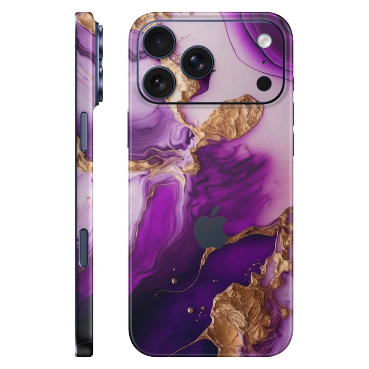 Folie de protectie pentru iPhone 17 Pro Max, Colectia Signature, Skin Spate cu laterale unite, Amethyst Dream
