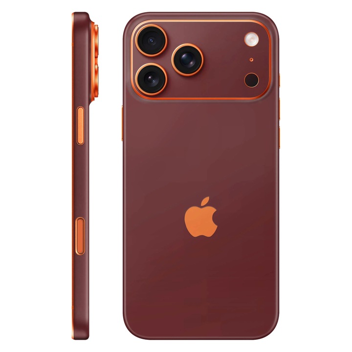 Folie de protectie pentru iPhone 17 Pro, Colectia Unique, Skin Spate cu laterale unite, Mat Cupru