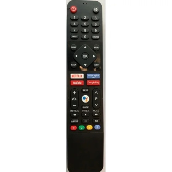Telecomandă Alien, Allview/Skywort LCD, Smart TV, fără funcție vocală, 2 baterii R3 AAA, negru