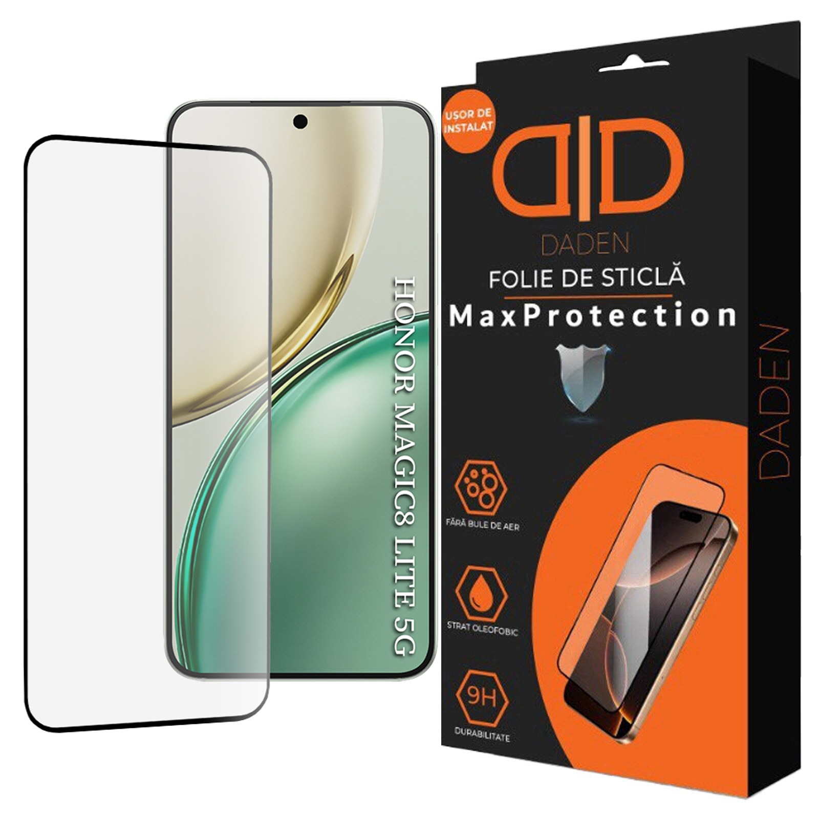 Folie Sticla pentru Honor Magic 8 Lite Daden MaxProtection, Full Cover, Protectie Profesionala, Ultra Rezistenta, Calitate Premium, Transparenta