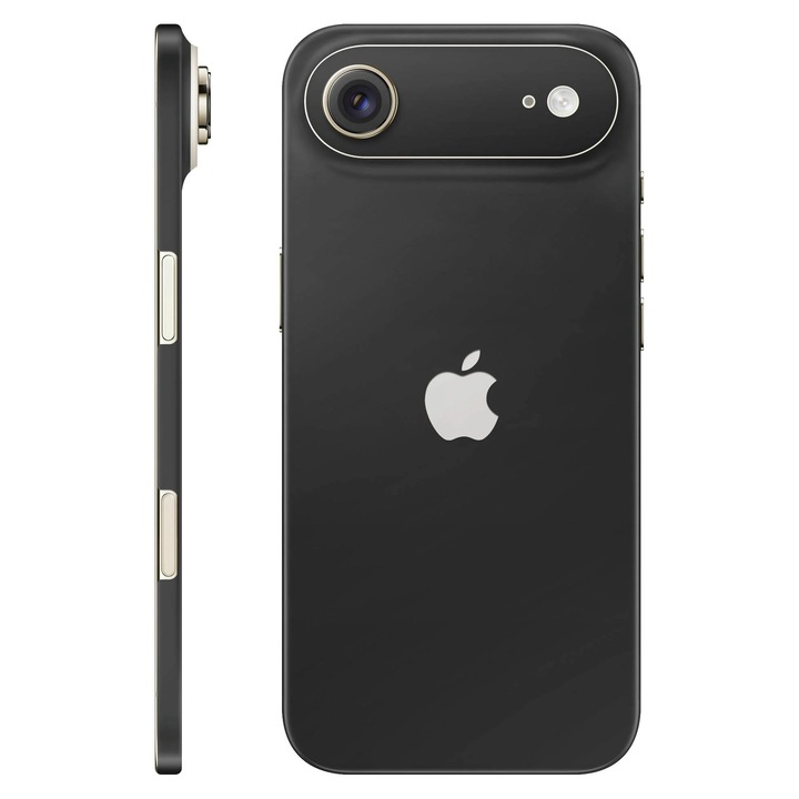 Folie de protectie pentru iPhone 17 Air, Colectia Unique, Skin Spate cu laterale unite, Mat Negru