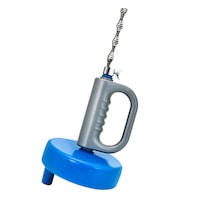 Sarpe desfundat tevi, AFKSMILE, Dispozitiv pentru desfundat tevi, Sarpe pentru desfundat tevi profesional, Arc otel flexibil, Maner ergonomic, Usor de utilizat, Pentru tevi de scurgere/chiuvete/cazi de baie, Plastic/Otel, 7m, Albastru