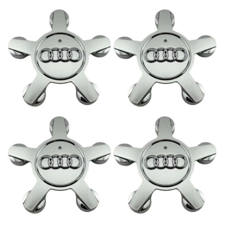 Capac pentru roti Audi A3, A4, A5, A6, A7, A8, Q5, 135 mm, set de 4, argintiu
