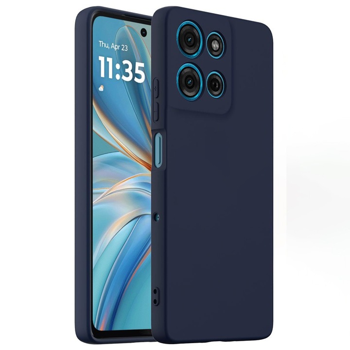 Husa pentru Motorola Moto G86 Daden® Silicon SoftFlex, Ultra Slim, Protectie sporita, Interior de microfibra, Albastru