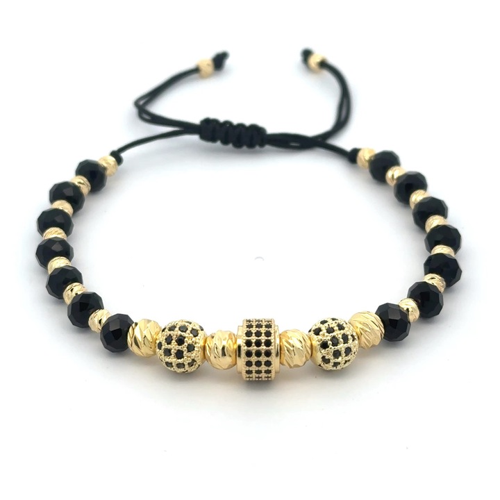 Bratara Horizon, placata cu aur 18 k si cristal sintetic, ajustabila