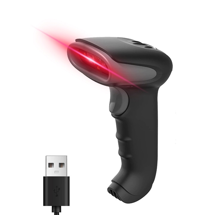 Cititor Coduri de Bare si QR IDAMAKON 2D si 1D Cod de Plata Wireless Bluetooth Wi-Fi 2.4G Pana la 100m Reincarcabil USB Acumulator Compatibilitate cu Windows/Mac OS/Android/Linux Conexiune Negru