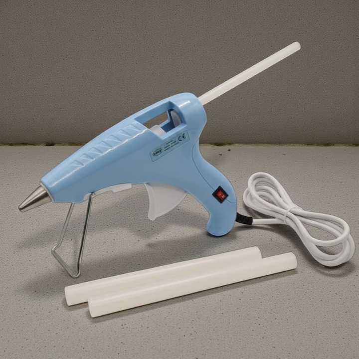 Pistol de lipit la cald Vision XXI XR-A80W, 80W, Diametru baton 11mm, Incalzire rapida, set cu 2 batoane de silicon