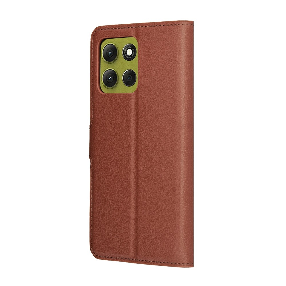 Husa pentru Motorola Moto G86 Tip Carte, Leather Folio, Functie de Stand, Calitate Premium, Antisoc, Protectie Sporita, Maro