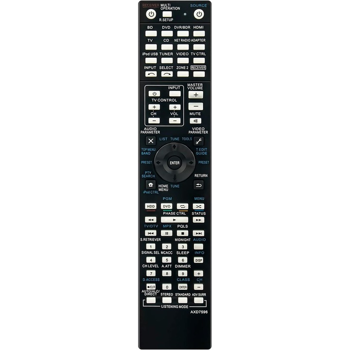 Telecomandă înlocuitoare pentru receiver AV, VINABTY, compatibilă cu modele Pioneer, design ergonomic, funcționare imediată