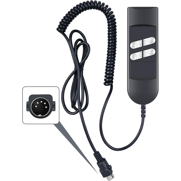 Telecomandă înlocuitoare pentru canapele electrice, CLVIZCXOM, cablu 1.5m, 4 butoane, 5 pini