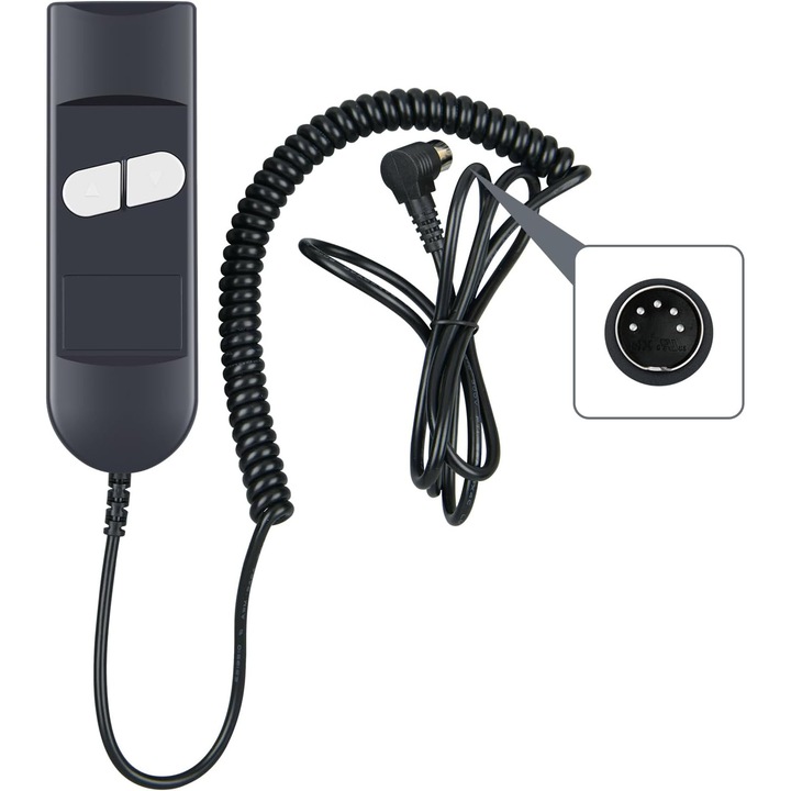 Telecomandă electrică cu 2 butoane și 5 pini, pentru fotolii rabatabile, CLVIZCXOM, cu cablu