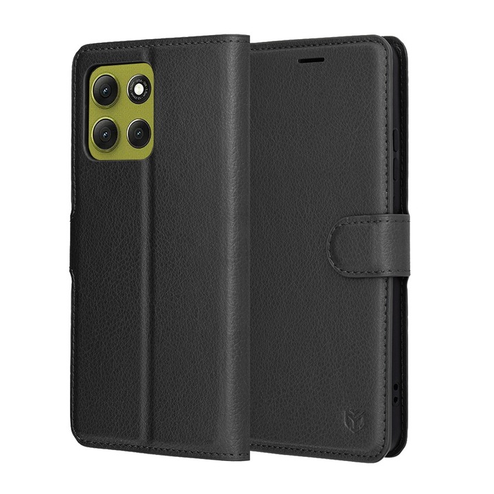Husa pentru Motorola Moto G86 Tip Carte, Leather Folio, Functie de Stand, Calitate Premium, Antisoc, Protectie Sporita, Negru