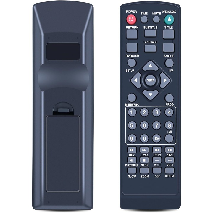 Telecomandă de înlocuire GOUYESHO pentru DVD Player, design ergonomic, tehnologie infraroșu, negru