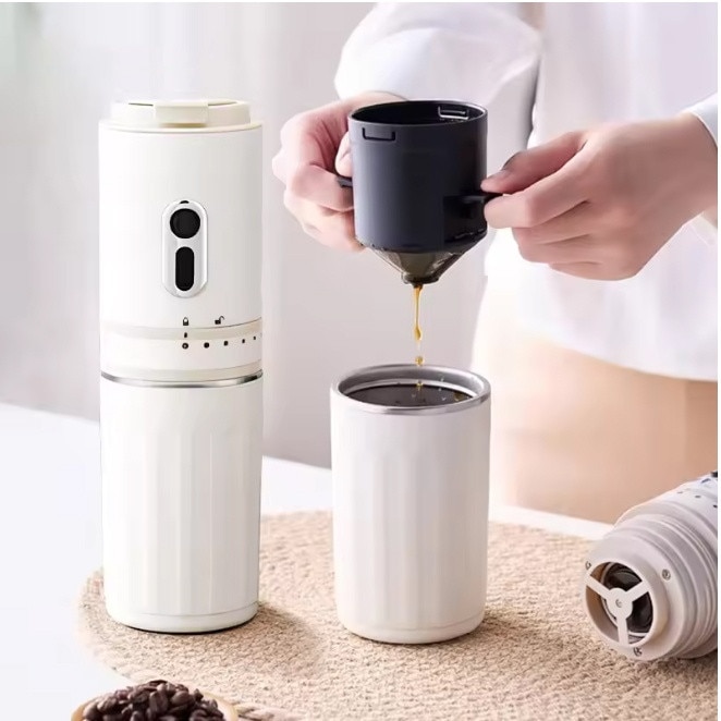 Cafetiera electrica portabila cu capsule si macinare, espresso, cafetiera, calatorie si masina, punch manual, cafetiera portabila in aer liber