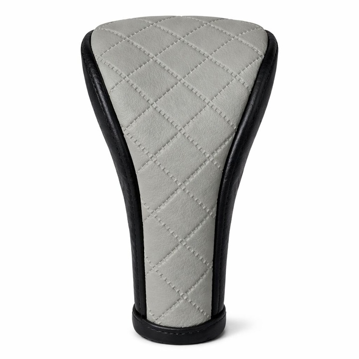 Husa schimbator viteze auto cu fermoar, 12 cm, gri cu negru